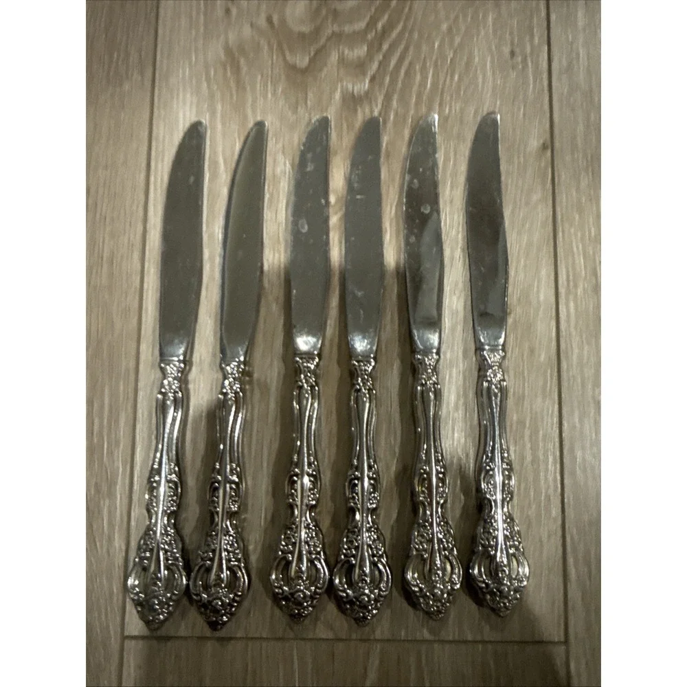 Oneida Michelangelo Cube Set 6 Dinner Knives Heirloom‎ Stainless Flatware